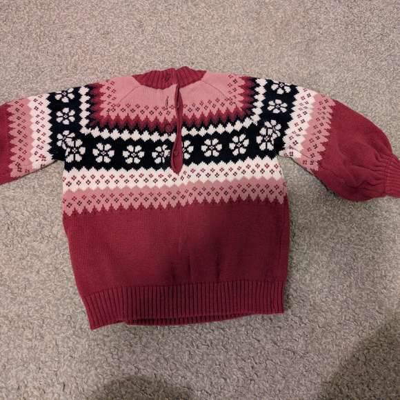 3 For $24 Janie and Jack Fuchsia and Navy Patterned Sweater - Picture 5 of 6